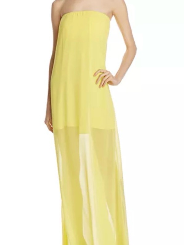 Alice + Olivia Yuliska Strapless Yellow Maxi Dress